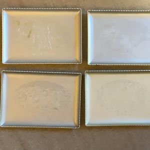 Vintage Set of 4 Pressed Aluminum 4 Seasons Snack Party Tray